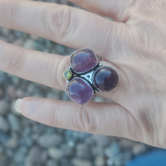 New Amethyst & Citrine 925 Silver Ring. - Picture 9 of 9